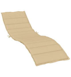 Coussin de chaise longue beige mélangé 200x50x4 cm tissu