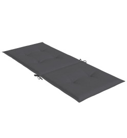 Coussins de chaise à dossier haut lot de 4 anthracite mélangé