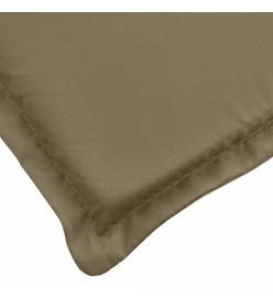 Coussin de chaise longue taupe mélangé 200x60x4 cm tissu