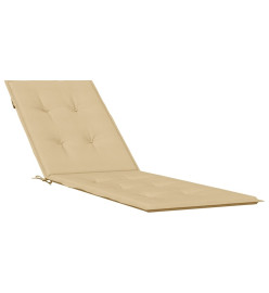 Coussin de chaise longue beige mélangé (75+105)x50x3 cm tissu