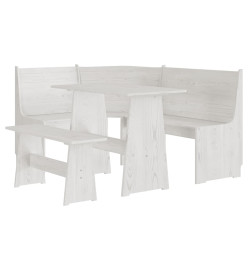 Meubles à dîner 3 pcs Blanc Bois de pin massif