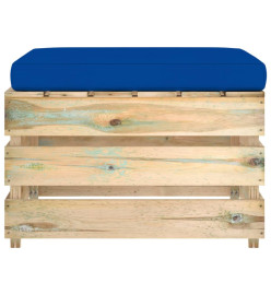 Pouf sectionnel avec coussin Bois imprégné de vert