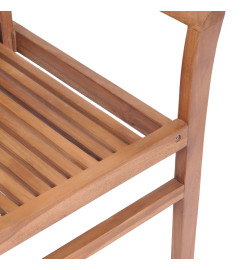 Chaises à dîner 4 pcs avec coussins taupe Bois de teck solide