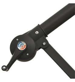 Parasol déporté avec lumières LED Noir 350 cm