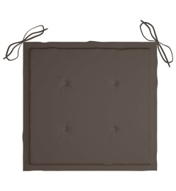 Chaises à dîner 8 pcs avec coussins taupe Bois de teck solide