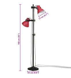 Lampadaire 25 W rouge délavé 25x25x90/160 cm E27