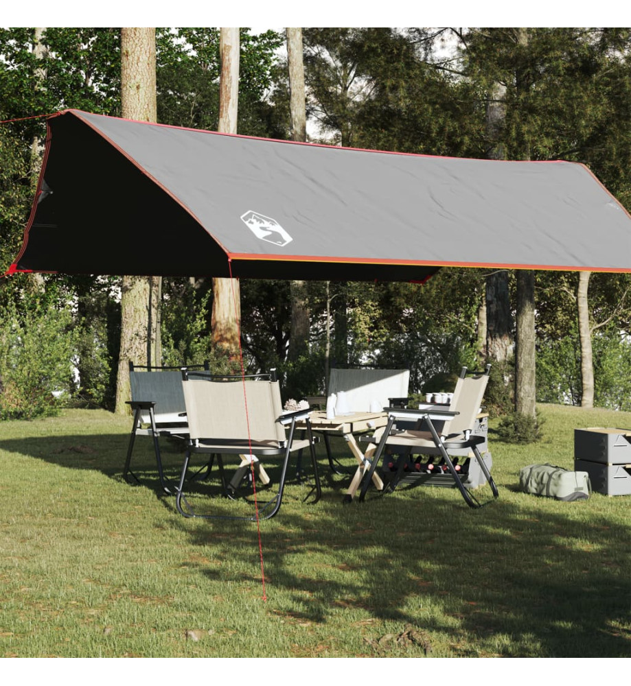 Bâche de camping gris et orange 500x294 cm imperméable