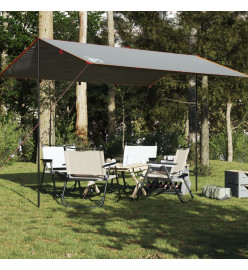 Bâche de camping gris et orange 400x294 cm imperméable