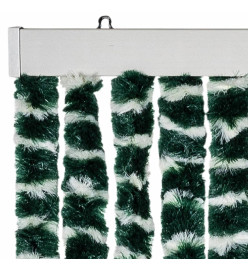 Rideau anti-mouches vert et blanc 118x220 cm chenille