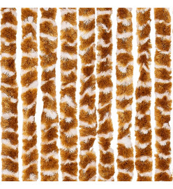 Rideau anti-mouches ocre et blanc 118x220 cm chenille