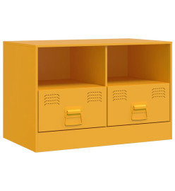 Meubles TV 2 pcs jaune moutarde 67x39x44 cm acier