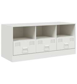 Meuble TV blanc 99x39x44 cm acier