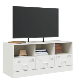 Meuble TV blanc 99x39x44 cm acier