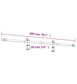 Porte coulissante et kit de quincaillerie 90x210 cm pin massif