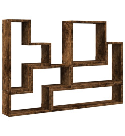 Étagère murale chêne fumé 96x12x64 cm bois d'ingénierie