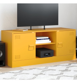 Meuble TV jaune moutarde 99x39x44 cm acier