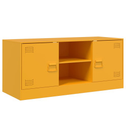 Meuble TV jaune moutarde 99x39x44 cm acier