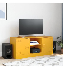 Meuble TV jaune moutarde 99x39x44 cm acier