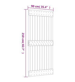 Porte coulissante et kit de quincaillerie 90x210 cm pin massif