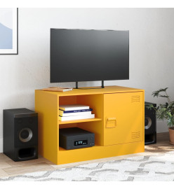 Meuble TV jaune moutarde 67x39x44 cm acier