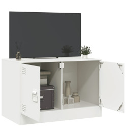 Meuble TV blanc 67x39x44 cm acier