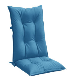 Coussins de chaise à dossier haut lot de 6 bleu mélangé tissu