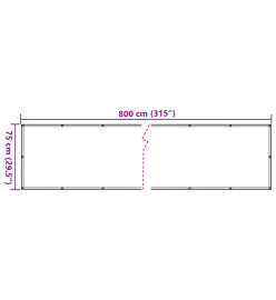 Écran d'intimité de jardin blanc 800x75 cm PVC