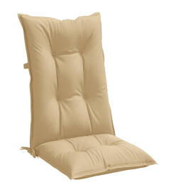 Coussins de chaise à dossier haut lot de 2 beige mélangé tissu