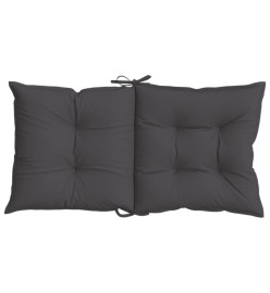 Coussins de chaise à dossier bas lot de 2 anthracite mélangé