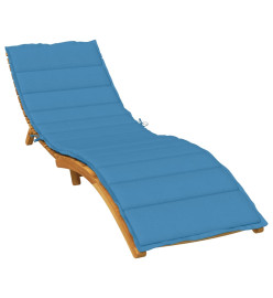 Coussin de chaise longue bleu mélangé 200x50x4 cm tissu