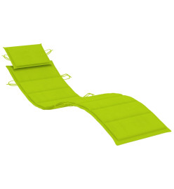 Chaise longue de jardin avec table et coussin Bois d'acacia