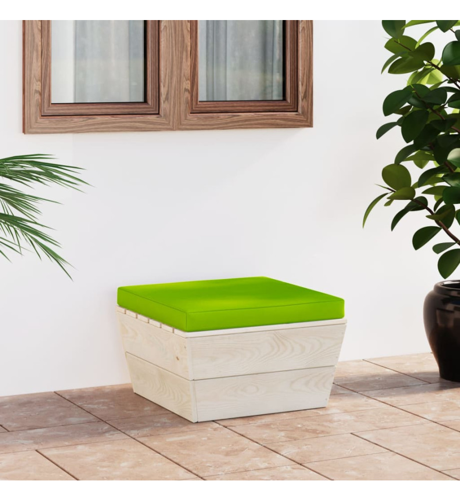 Repose-pied palette de jardin avec coussin Épicéa imprégné Repose-pied palette de jardin avec coussin Épicéa imprégné