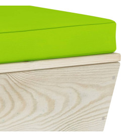 Repose-pied palette de jardin avec coussin Épicéa imprégné