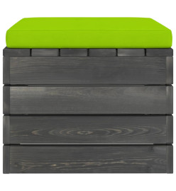 Repose-pied palette de jardin avec coussin Bois de pin