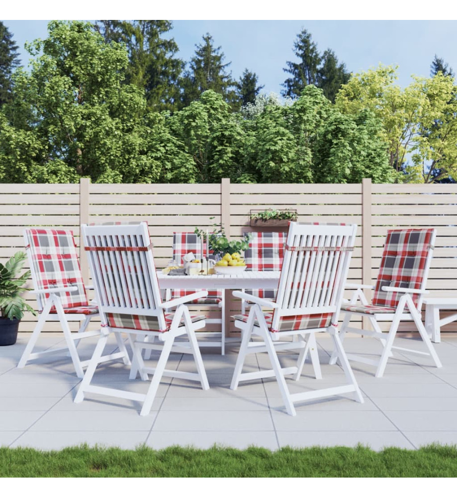 Coussins de chaise de jardin à dossier haut lot de 6 120x50x3cm Coussins de chaise de jardin à dossier haut lot de 6 120x50x3cm