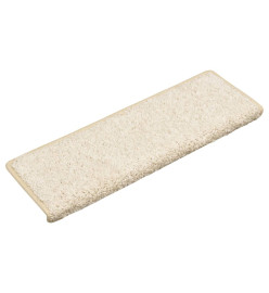 Tapis d'escalier 15 pcs 65x21x4 cm Blanc