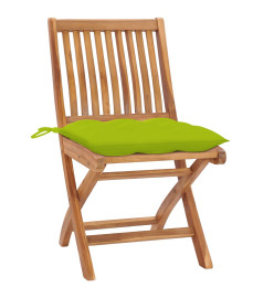 Chaises pliables de jardin avec coussins 6 pcs Bois de teck