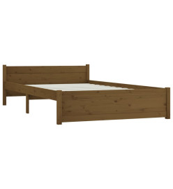 Cadre de lit Marron miel Bois massif 135x190 cm Double