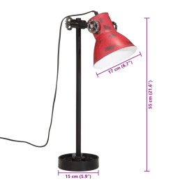 Lampe de bureau 25 W rouge délavé 15x15x55 cm E27