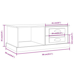 Table basse Chêne sonoma 90x50x35 cm Bois d'ingénierie