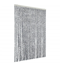 Rideau anti-mouches gris et noir et blanc 118x220 cm chenille