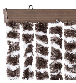 Rideau anti-mouches marron et blanc 118x220 cm chenille