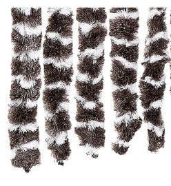 Rideau anti-mouches marron et blanc 118x220 cm chenille