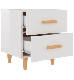 Tables de chevet 2 pcs Blanc brillant 40x35x47,5 cm