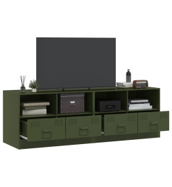 Meubles TV 2 pcs vert olive 67x39x44 cm acier