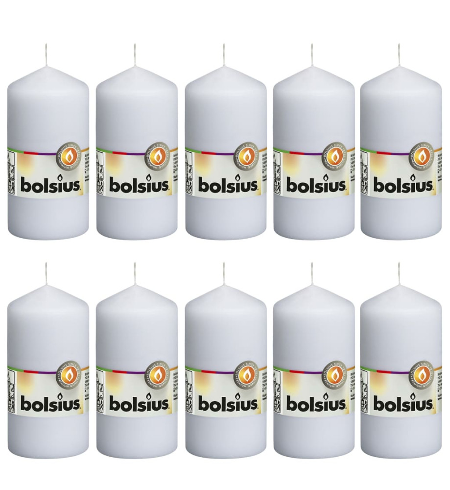 Bolsius Bougies pilier 10 pcs 120x58 mm Blanc