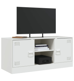 Meuble TV blanc 99x39x44 cm acier