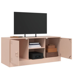 Meuble TV rose 99x39x44 cm acier