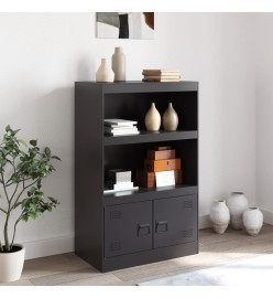 Buffet noir 67x39x107 cm acier