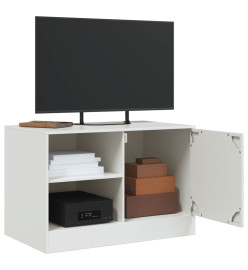 Meuble TV blanc 67x39x44 cm acier